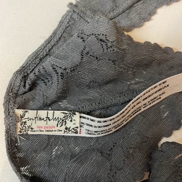 Free People Intimately Racerback Lace Bra Gray Size Small - Picture 2 of 5